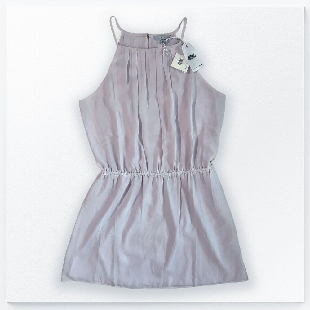 NWT Naked Zebra Lavender Sheer Chiffon Lined Halter Skater Dress Women's Medium - Picture 6 of 10